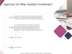 Agenda For After Market Investment Pitch Deck For After Market Investment Ppt Slides
