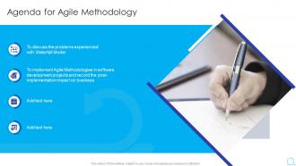 Agenda For Agile Methodology Ppt Powerpoint Presentation Layouts Topics
