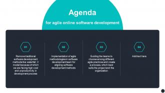 Agenda For Agile Online Software Development Ppt Powerpoint Presentation File Formats