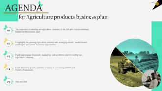 Agenda For Agriculture Products Business Plan BP SS