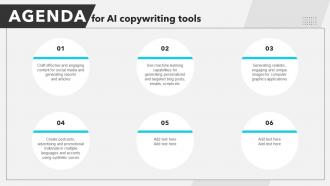 Agenda For AI Copywriting Tools AI SS V