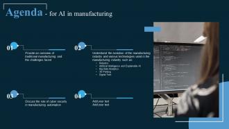 Agenda For AI In Manufacturing Ppt Powerpoint Presentation File Sample