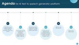 Agenda For AI Text To Speech Generator Platform AI SS V