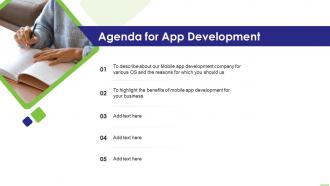 Agenda For App Development Ppt Powerpoint Presentation Elements