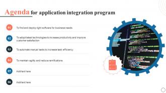Agenda For Application Integration Program Ppt Mockup