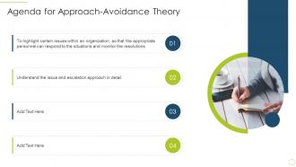 Agenda for approach avoidance theory ppt powerpoint presentation diagram ppt