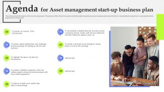 Agenda For Asset Management Start Up Business Plan BP SS