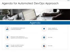Agenda for automated devops approach ppt model aids