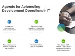 Agenda for automating development operations in it