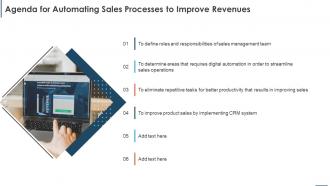 Agenda For Automating Sales Processes To Improve Revenues