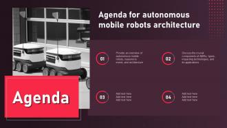 Agenda For Autonomous Mobile Robots Architecture Ppt Icon Example Introduction