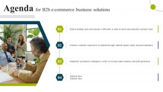 Agenda For B2b E Commerce Business Solutions Ppt Slides Background Images