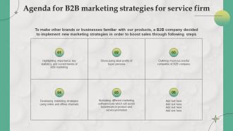 Agenda For B2B Marketing Strategies For Service Firm MKT SS V