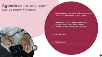 Agenda For B2b Sales Content Management Playbook