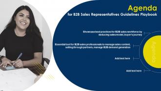 Agenda For B2b Sales Representatives Guidelines Playbook Ppt Infographics