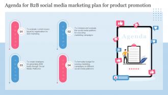 Agenda For B2B Social Media Marketing Plan For Product Promotion