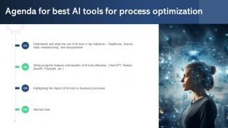 Agenda For Best AI Tools For Process Optimization AI SS V
