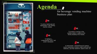 Agenda For Beverage Vending Machine Business Plan BP SS