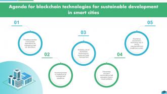 Agenda For Blockchain Technologies For Sustainable Development In Smart Cities BCT SS