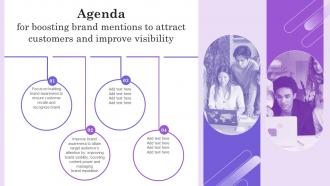 Agenda For Boosting Brand Mentions To Attract Customers And Improve Visibility
