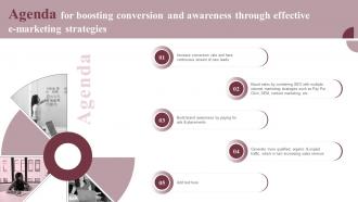 Agenda For Boosting Conversion And Awareness Through Effective E Marketing MKT SS