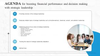 Agenda For Boosting Financial Performance And Decision Making With Strategic Leadership