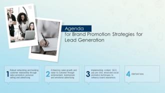 Agenda For Brand Promotion Strategies For Lead Generation