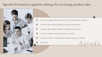 Agenda For Brand Recognition Strategy For Increasing Product Sales