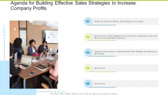 Agenda For Building Effective Sales Strategies To Increase Company Profits
