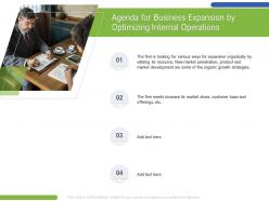 Agenda for business expansion by optimizing internal operations are ppt images