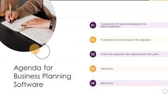 Agenda For Business Planning Software Ppt layout
