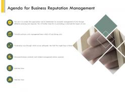 Agenda for business reputation management ppt powerpoint ideas topics