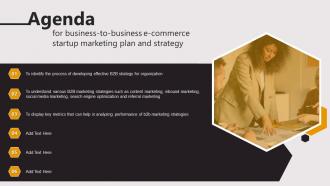 Agenda For Business To Business E Commerce Startup Marketing Plan And Strategy