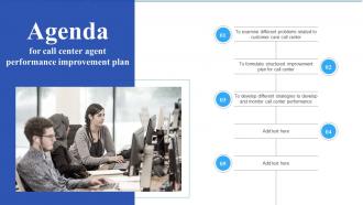 Agenda For Call Center Agent Performance Improvement Plan Ppt Slides Image