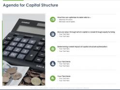 Agenda for capital structure ppt powerpoint presentation show diagrams