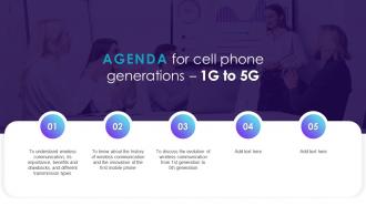 Agenda For Cell Phone Generations 1G To 5G Ppt Powerpoint Presentation File Tips