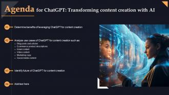 Agenda For Chatgpt Transforming Content Creation With Ai Chatgpt SS