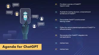 Agenda For ChatGPT V2 Ppt Infographic Template Background Images