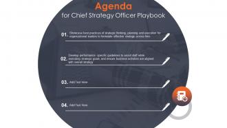 Agenda For Chief Strategy Officer Playbook