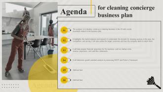 Agenda For Cleaning Concierge Business Plan Ppt Information BP SS