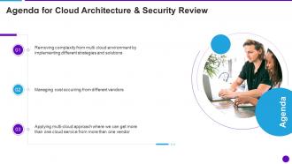 Agenda For Cloud Architecture And Security Review Ppt Powerpoint Presentation File Slide