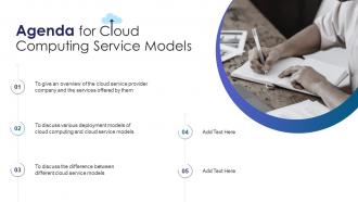 Agenda For Cloud Computing Service Models