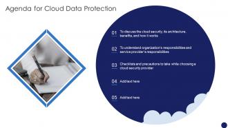 Agenda For Cloud Data Protection Ppt Information