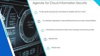 Agenda For Cloud Information Security