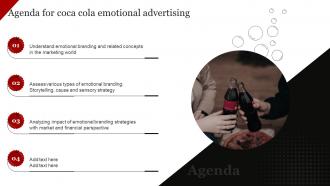 Agenda For Coca Cola Emotional Advertising Ppt Infographic Template Elements