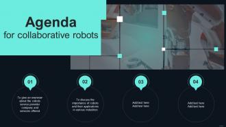 Agenda For Collaborative Robots Ppt Slides Background Images