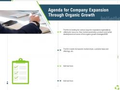 Agenda for company expansion through organic growth ppt topics