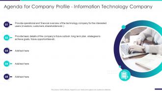 Agenda for company profile information technology company