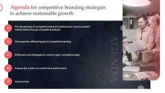 Agenda For Competitive Branding Strategies To Achieve Sustainable Growth