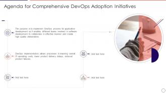 Agenda for comprehensive devops adoption initiatives it
